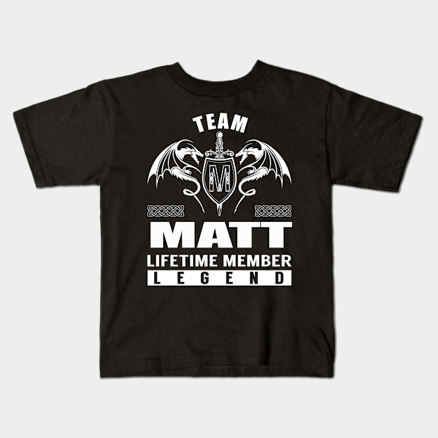 Team MATT Lifetime Member Legend Kids T-Shirt by Lizeth